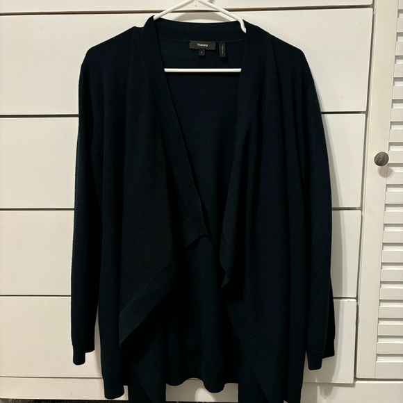 Theory Green Merino Wool Cardigan Sweater - Picture 1 of 7